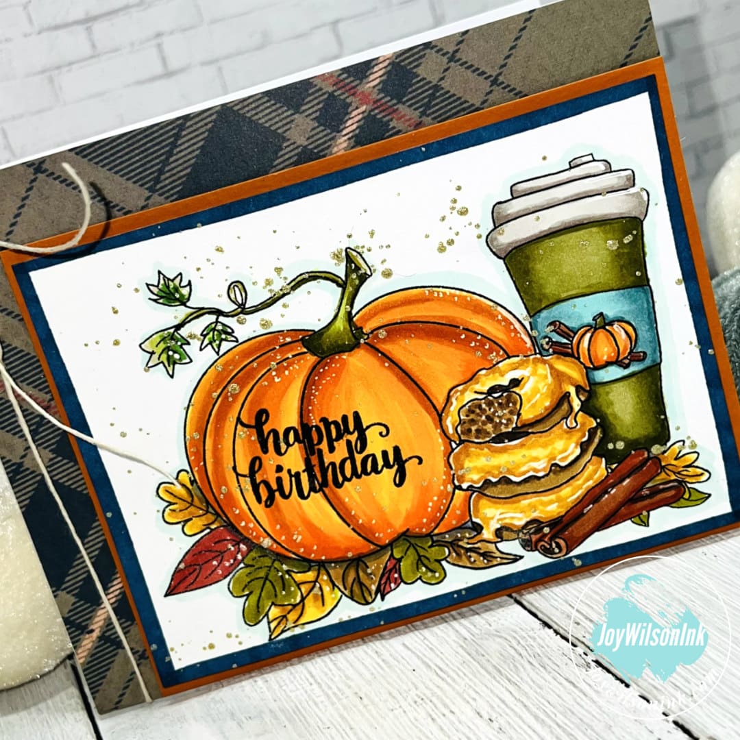 Pumpkin Spiced Coffee and Donuts Birthday Card