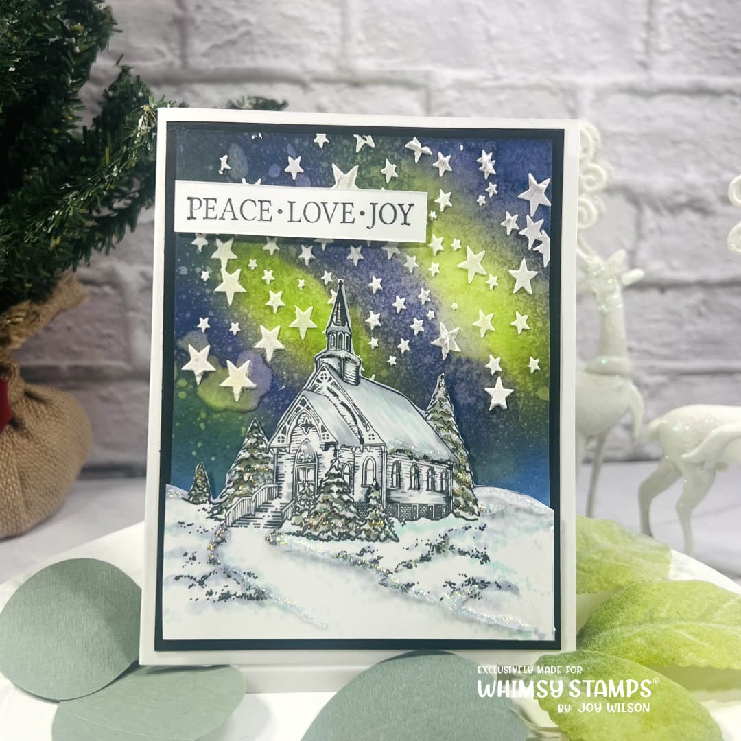 A Northern Lights Christmas with Whimsy Stamps