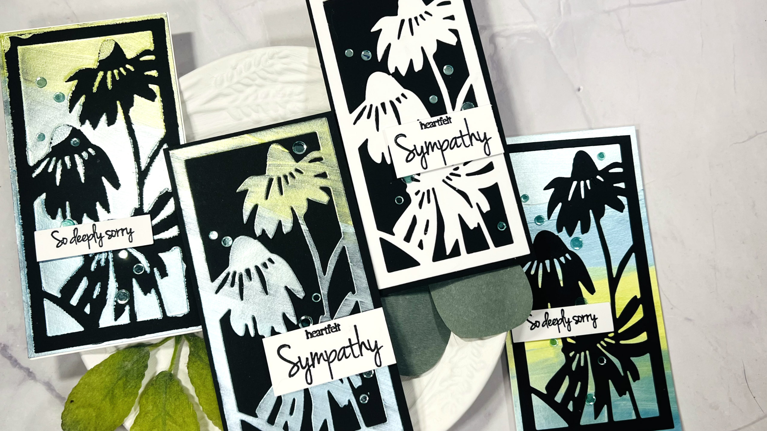 How to Make Four Mixed Media Style Sympathy Cards