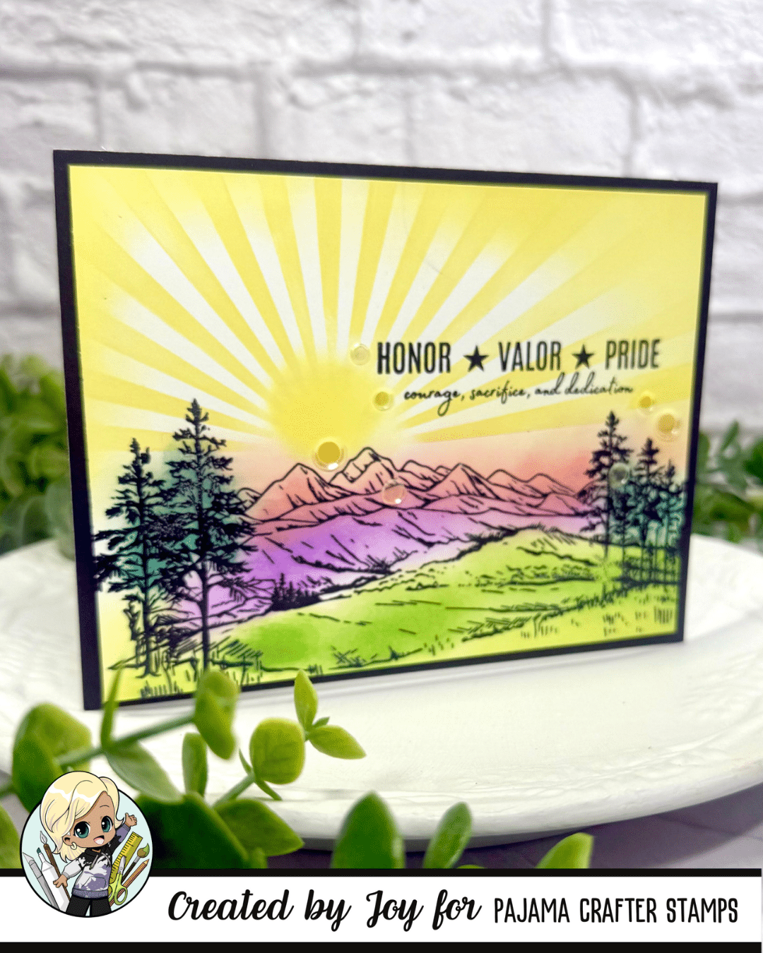 Honor, Valor, Pride: A Majestic Patriotic Scene with Pajama Crafter Stamps